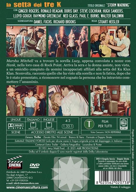 La setta dei 3 K (DVD) di Stuart Heisler - DVD - 2