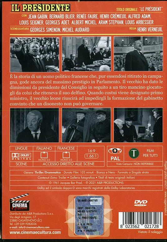 Il presidente (DVD) di Henri Vernueil - DVD - 2