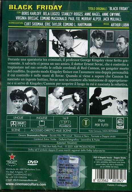 Black Friday (DVD) di Arthur Lubin - DVD - 2