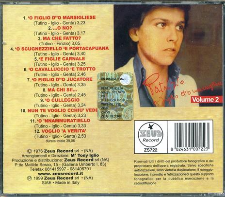 O Figlio D'o' Marsigliese - CD Audio di Patrizio - 2