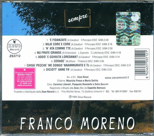 Sempre - CD Audio di Franco Moreno - 2