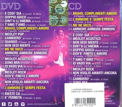 Festa il concerto ( + Poster) - CD Audio + DVD di Emiliana Cantone - 2