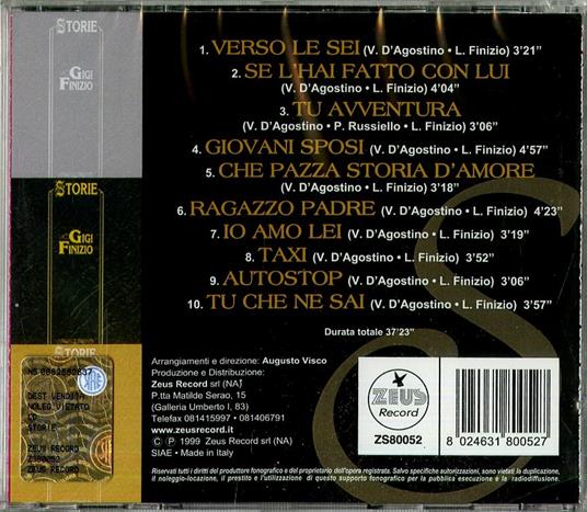 La Storia Parte 5 Storie - CD Audio di Gigi Finizio - 2