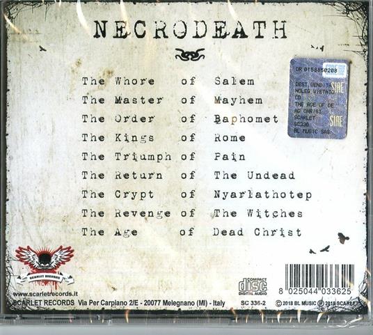 The Age of Dead Christ - CD Audio di Necrodeath - 2