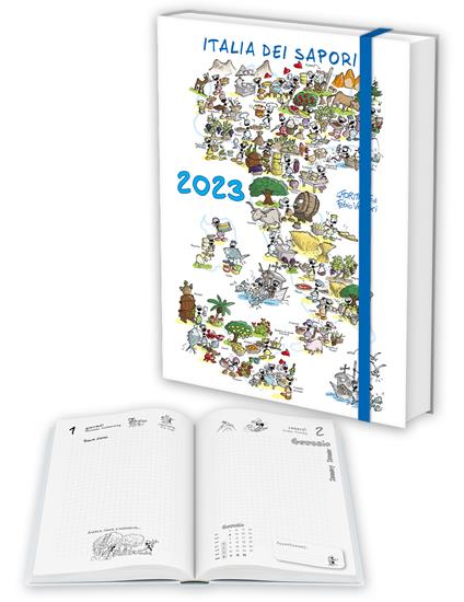 Agenda"Le Formiche di Fabio Vettori"Giornaliera 2023 12 MESI 11x16 Centimetri Chiusura Con Elastico