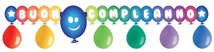 Kit Festone Buon Compleanno Con Palloncini Cf 6+1