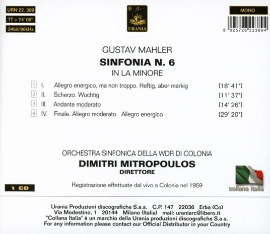Sinfonia N.6 - CD Audio di Gustav Mahler - 2