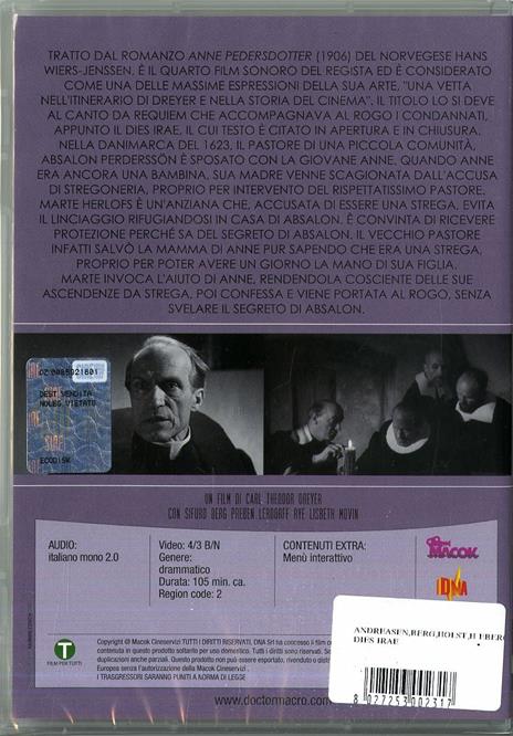 Dies Irae (DVD) di Carl Theodor Dreyer - DVD - 2