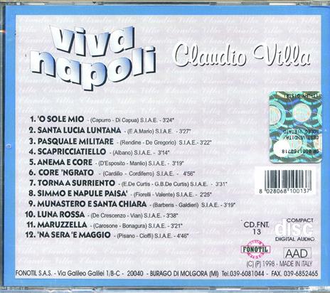 Viva Napoli - CD Audio di Claudio Villa - 2