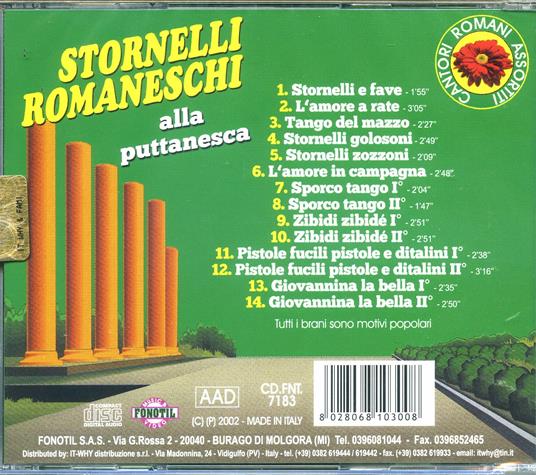 Stornelli romaneschi alla puttanesca - CD Audio - 2
