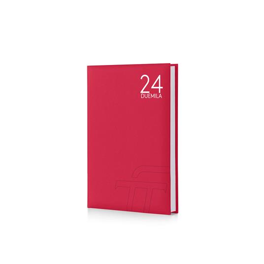 Agenda InTempo Text 2024, 12 mesi giornaliera Balacron Rosso - 15x21 cm