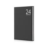 Agenda InTempo Text 2024, 12 mesi giornaliera Balacron Nera - 21x30 cm