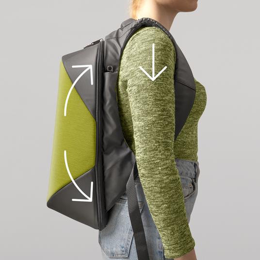 Zaino InTempo Tekniko Big con chiusura a combinazione, cavo antifurto e porta USB, Grigio - 34 x 16 x 46 cm - 15