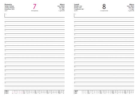 Agenda InTempo Blue Band 2024, 12 mesi giornaliera similpelle Blu con Elastico - 15 x 21 cm - 3