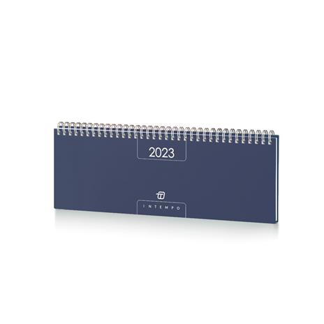 Planner Intempo Text 2023, 12 mesi, settimanale, in Papercoat, Blu - 30 x 10 cm