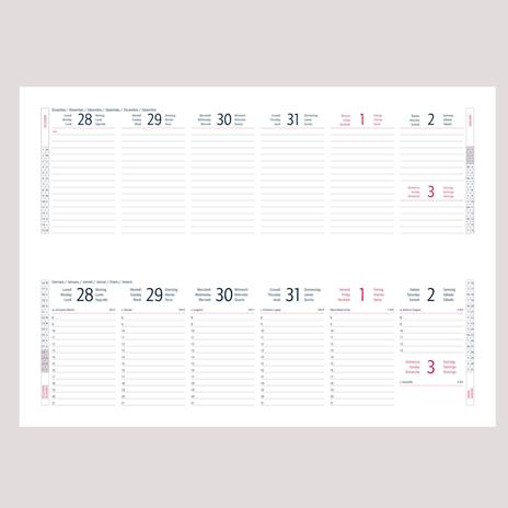 Planner Intempo Text 2023, 12 mesi, settimanale, in Papercoat, Blu - 30 x 10 cm - 2