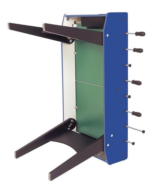 Calciobalilla In Mdf Blu Con Aste Uscenti e Gambe Pieghevoli Garlando F-20 - 3