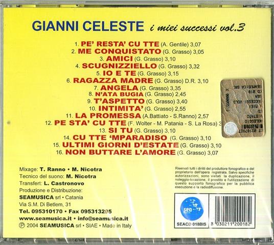I Miei Successi vol.3 - CD Audio di Gianni Celeste - 2