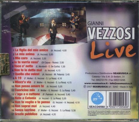 Live - CD Audio di Gianni Vezzosi - 2