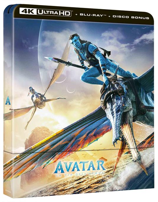 Avatar. La via dell'acqua. Steelbook (2 Blu-ray + Blu-ray Ultra HD 4K) di James Cameron - Blu-ray + Blu-ray Ultra HD 4K