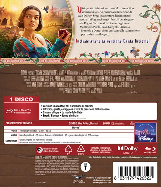 Biancaneve. Live Action (Blu-ray) di Marc Webb -  Blu-ray  - 2