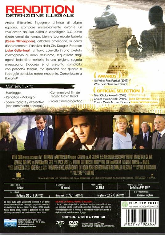 Rendition. Detenzione illegale di Gavin Hood - DVD - 2