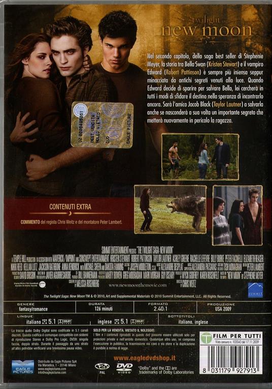 New Moon. The Twilight Saga (1 DVD) di Chris Weitz - DVD - 2