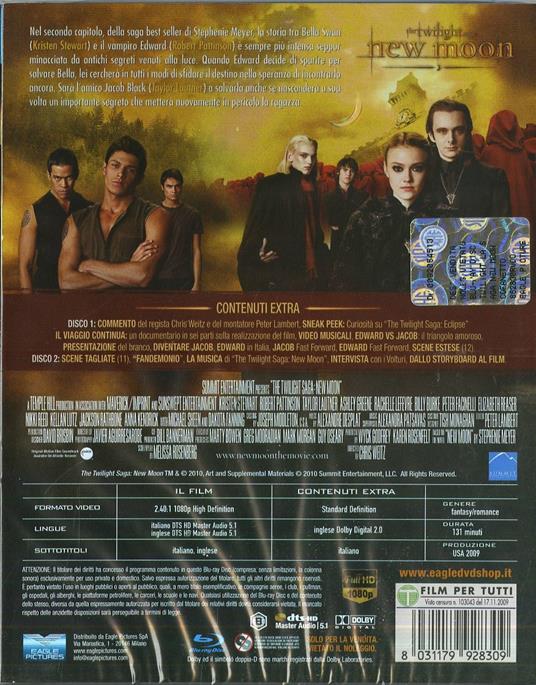 New Moon. The Twilight Saga (2 Blu-ray)<span>.</span> Deluxe Limited Edition di Chris Weitz - Blu-ray - 2