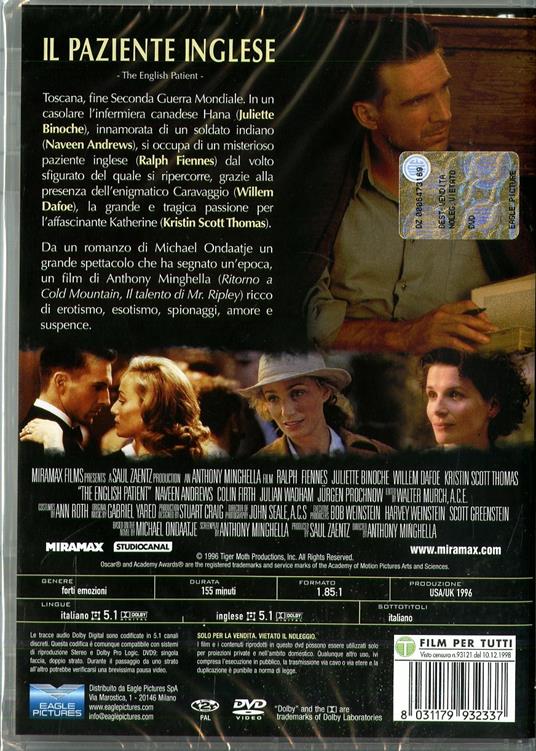 Il paziente inglese di Anthony Minghella - DVD - 2