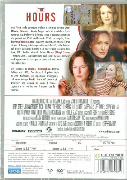 The Hours di Stephen Daldry - DVD - 2