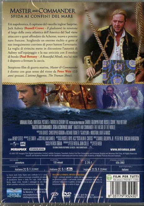 Master & Commander. Sfida ai confini del mare di Peter Weir - DVD - 2