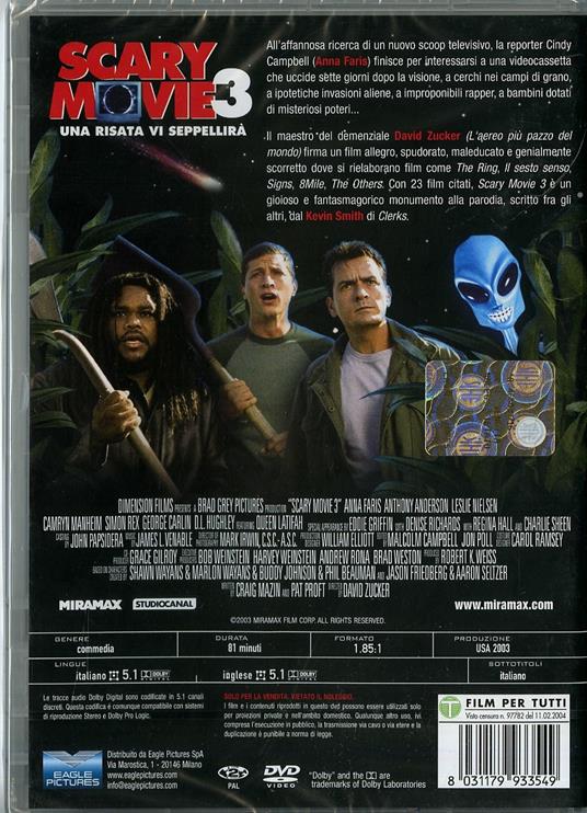 Scary Movie 3. Una risata vi seppellirà di David Zucker - DVD - 2