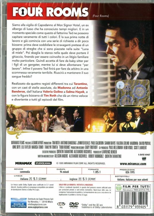 Four Rooms di Allison Anders,Alexandre Rockwell,Robert Rodriguez,Quentin Tarantino - DVD - 2