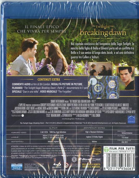 Breaking Dawn. Part 2. The Twilight Saga<span>.</span> Special Edition di Bill Condon - Blu-ray - 2