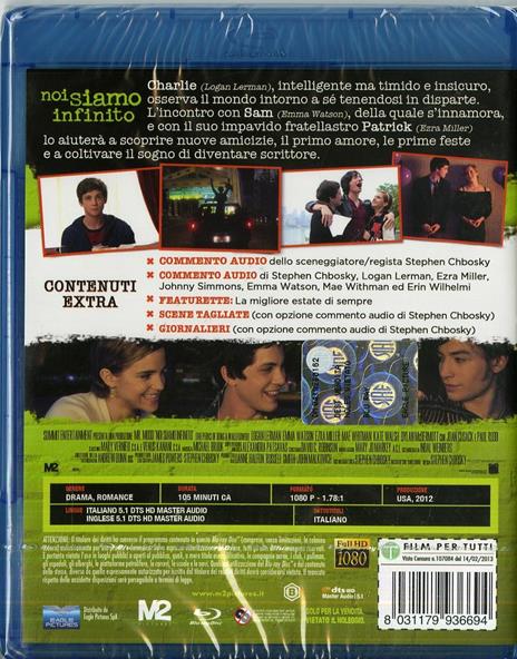 Noi siamo infinito di Stephen Chbosky - Blu-ray - 2