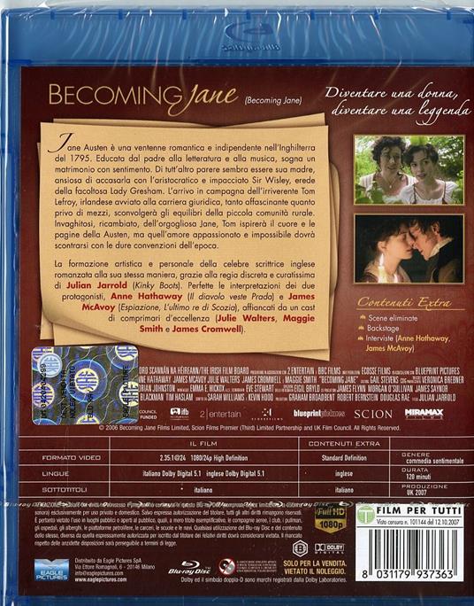 Becoming Jane. Il ritratto di una donna contro (Blu-ray) di Julian Jarrold - Blu-ray - 2