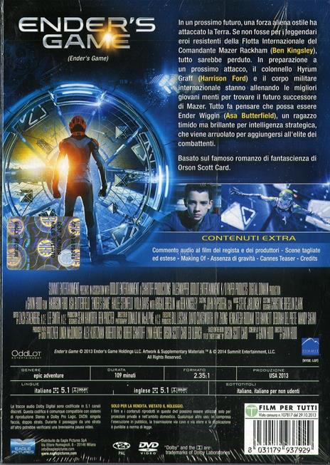Ender's Game<span>.</span> Special Edition di Gavin Hood - DVD - 2