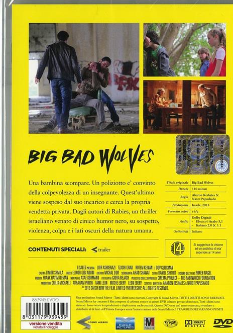Big Bad Wolves di Aharon Keshales,Navot Papushado - DVD - 2
