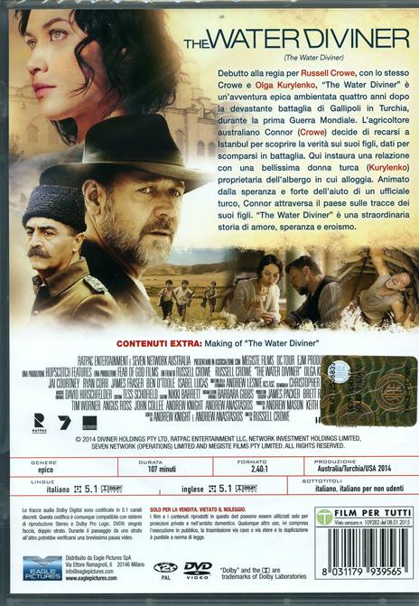 The Water Diviner di Russell Crowe - DVD - 2