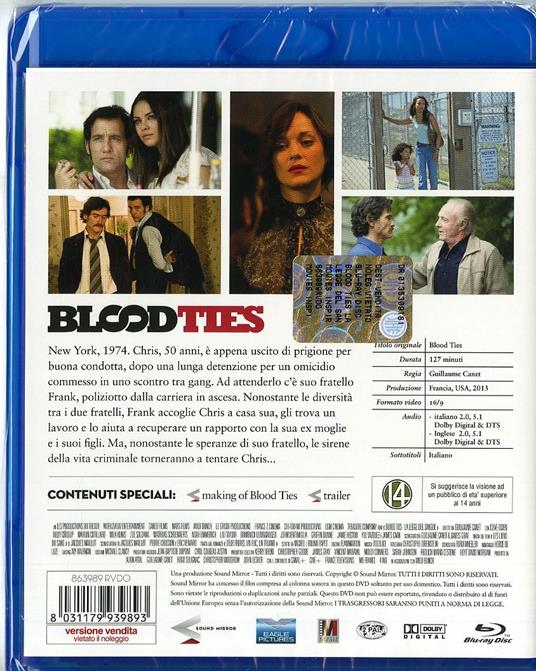 Blood Ties. La legge del sangue di Guillaume Canet - Blu-ray - 2