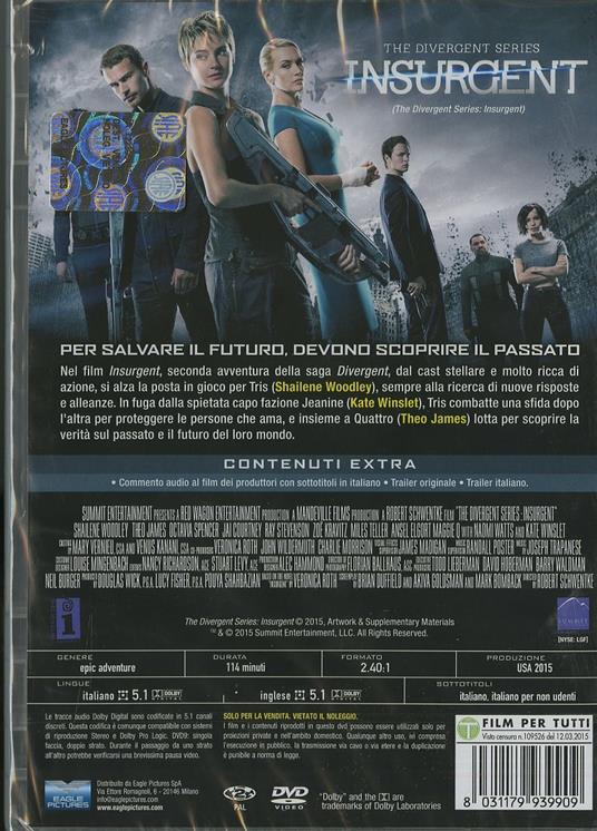 The Divergent Series: Insurgent di Robert Schwentke - DVD - 2