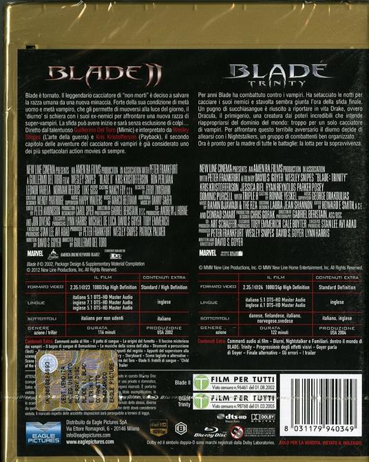 Blade 2. Blade. Trinity. Limited Edition (2 Blu-ray) di Guillermo Del Toro,David S. Goyer - 2