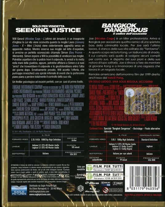 Solo per vendetta. Bangkok Dangerous. Limited Edition (2 Blu-ray) di Roger Donaldson,Oxide Pang Chun,Danny Pang - 2