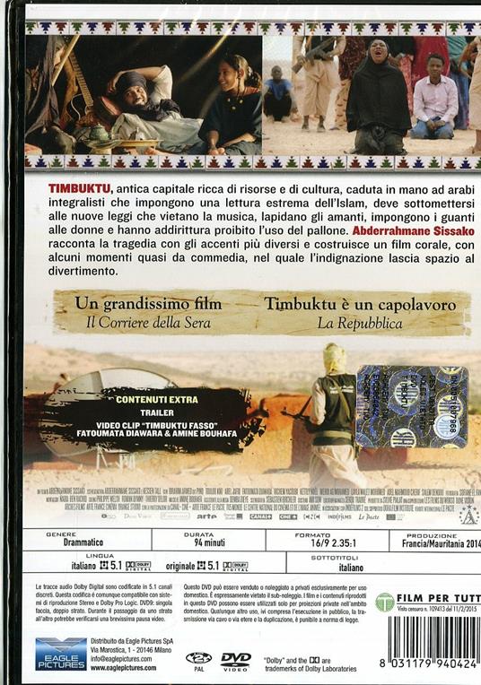 Timbuktu di Abderrahmane Sissako - DVD - 2