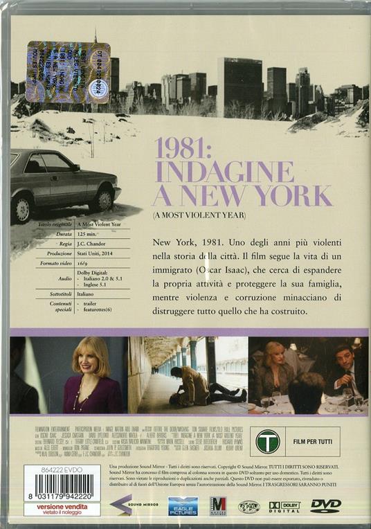 1981: Indagine a New York di J. C. Chandor - DVD - 2