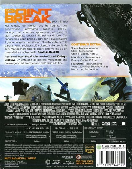 Point Break 3D. Limited Edition (Blu-ray + Blu-ray 3D) di Ericson Core - 2