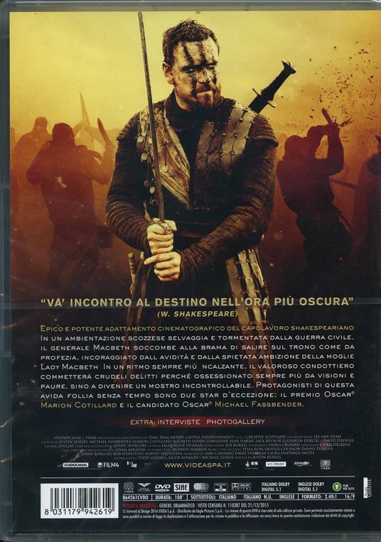 Macbeth di Justin Kurzel - DVD - 2