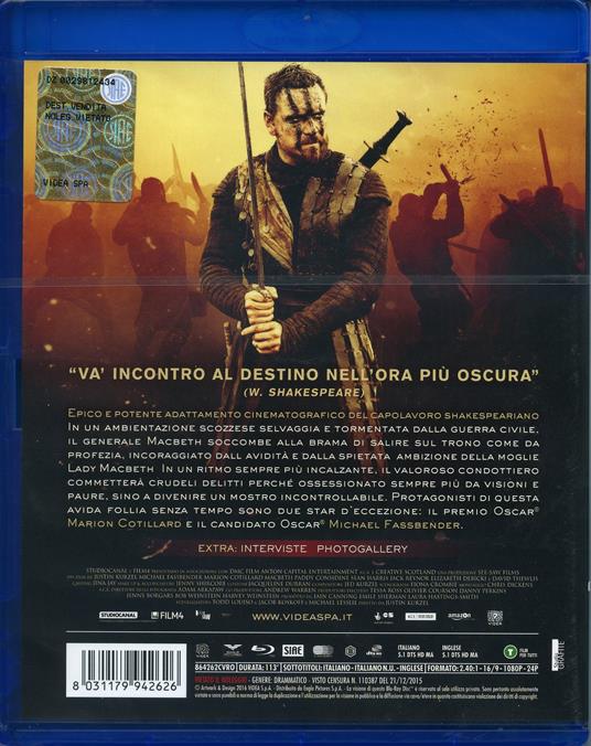 Macbeth di Justin Kurzel - Blu-ray - 2