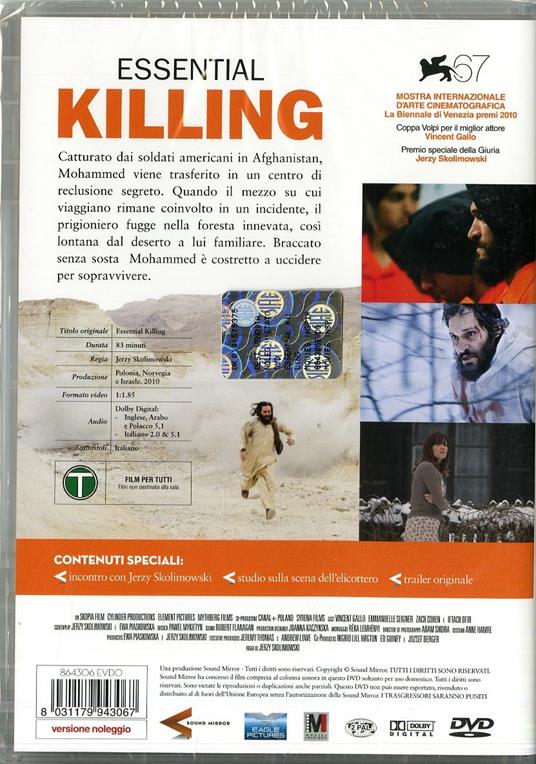 Essential Killing di Jerzy Skolimowski - DVD - 2