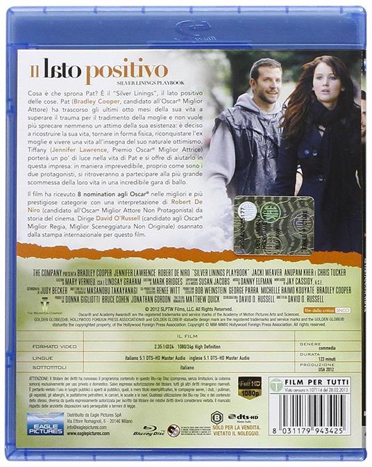 Il lato positivo. Silver Linings Playbook di David O. Russell - Blu-ray - 2